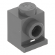 LEGO kocka 1x1 oldalán egy bütyökkel (headlight), sötétszürke (4070)